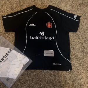 Balenciaga Black Tee with White Detail